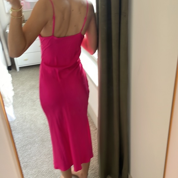 ZARA hot pink satin dress - Picture 4 of 4